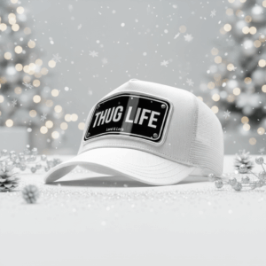 Thug Life Unisex trucker Cap ( White )